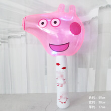 充气锤子充气锤吹气儿童玩具动物棒大号气锤空气锤动物气球棒青蛙 粉色小猪 任意2个送气筒