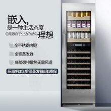 隐逸名望（EREMITE） ET168A大型嵌入式红酒柜恒温内嵌式葡萄酒储藏柜隐藏镶嵌式雪茄柜冷饮柜 不锈钢门双温酒柜饮料柜