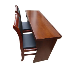 聚采盛信 会议室双人三人条桌培训桌实木贴木皮油漆学校课桌椅组合可定做 贴木皮1.2*0.4米（黑胡桃色）