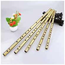 铜笛铜加厚防身笛子乐器金属笛加长演奏学生钢笛 加厚铜G调长42cm重260g