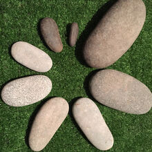 彩绘石头DIY手绘鹅卵石原石儿童绘画画石卡通创意石 5-7cm长条石（10个） (送纸质教程）