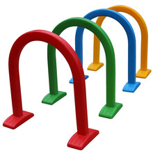 幼儿园跨栏儿童钻山洞拱形门塑料钻洞幼儿园钻圈体育活动器材玩具 加厚滚塑钻洞一组4个