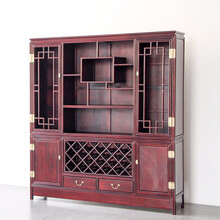 仙都森木 红木家具血檀【学名：染料紫檀】博古架酒柜餐边柜实木新中式厅柜储物柜收纳展示柜置物架 定金/限额/看材质专拍【送同材质智能赠品】