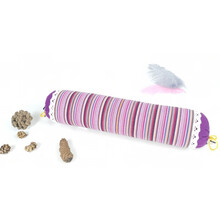 恬景 老粗布颈椎枕头荞麦枕头圆枕圆形修复圆柱颈枕护颈枕糖果枕头 小号紫色