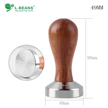 不锈钢压粉器 巴西花梨木柄压粉器咖啡压粉锤 51mm58mm 咖啡机专用填压器家用商用咖啡器具 平底49mm
