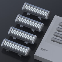 MKODO麦科多震感剃须刀手动电动手自一体刮胡刀德国进口6层刀片男女通用遇水震动送男友 刀头X4