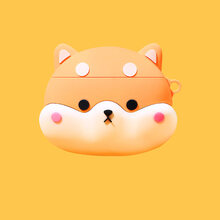 例米 小度蓝牙耳机保护套XPods真无线智能耳机套XiaoduPods可爱卡通网红液态硅胶软壳充电仓 小度蓝牙耳机套-【柴犬】收藏送挂钩