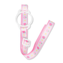 创意矿泉水杯网红通用背带可爱卡通饮料杯斜跨提绳少女心保护挂绳 粉嫩草莓提绳