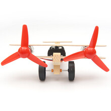 幼儿园科技小制作小发明材料包旋转木马小学生手工电路开关玩具 双引擎飞机F-13A