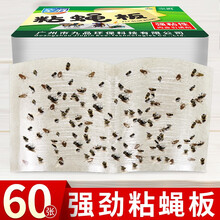 空消 强力苍蝇贴纸粘蝇纸板粘蝇贴灭蝇药灭苍蝇条灭蝇器替捕蝇器 50张(加送10张)
