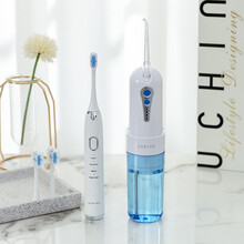 UCHINO内野飞行鸟胶囊冲牙机洗牙器智能声波高频震动电动牙刷礼盒冲牙机+电动牙刷LE01282-N 蓝色