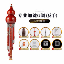 新艺乐器 加3键全红木葫芦丝乐 超九孔红木葫芦丝 演奏型成人学生9孔宽音域 【全红木G调】反手加3键