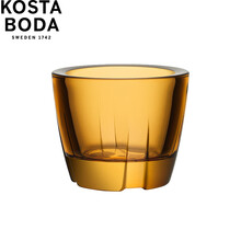 KOSTA BODA 进口水晶玻璃 彩色北欧式简约餐桌创意 浪漫烛台摆件 烛台-暗橙-1只装-120ml