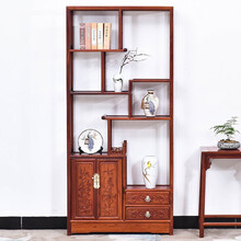 DFJXW F红木家具缅甸花梨（学名：大果紫檀）博古架实木中式多宝阁玄关柜隔断柜置物架层架茶叶架古董 单个 长86*宽28*高186cm