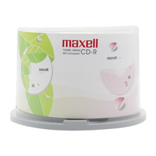 麦克赛尔（Maxell）CD-R绿叶空白刻录光盘光碟叶子48速700MB可写容量50片桶装高速读写 50片桶装