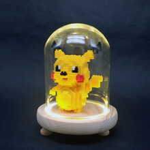 lno不兼容乐高宝可梦宠物小精灵微型颗粒钻石积木大侦探皮卡丘神奇宝贝卡通动漫模型减压摆件拼图玩具礼物 皮卡丘320颗粒灯光版