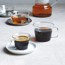 诺生集品 城谷耕生设计 日本Kinto Cast玻璃浓缩杯咖啡杯拿铁杯 杯碟套装 茶杯220ml配陶瓷托
