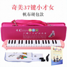 奇美口风琴32键37键儿童初学者小学生专用教学课堂口吹琴配教材书 【小才女37键粉色】帆布硬包+吹奏说明+赠品