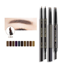 丽瞳1.5mm极细自动双头眉笔带眉刷防水防汗不易晕染初学者自动眉笔学生易上色 深棕色(三角头)