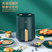 利仁空气炸锅家用智能不沾易清洗无油煎炸锅1.5至2.8L容量炸薯条炸鸡翅高端绿洲G系列炸锅 绿洲系2L双旋钮G-12