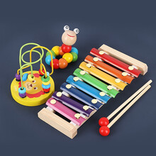 TaTanice手敲琴扭扭虫儿童绕珠串珠玩具男孩女孩婴儿趣味玩具毛毛虫六一儿童节礼物