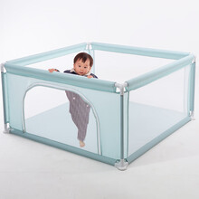 霸王龙婴儿游戏围栏 宝宝围栏爬行垫防护栏儿童爬爬垫护栏小孩安全围挡儿童乐园球池室内游乐场  绿色130x130】送【厚2厘米布垫+100球