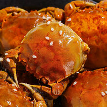 香辣蟹罐装一元蟹小螃蟹熟食即食海鲜全母蟹大闸蟹麻辣蟹钳小零食 305克全公1罐(香辣味)