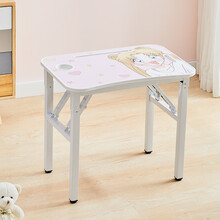 儿童写字桌学习桌椅套装家用可折叠学生宝宝多功能书桌小孩课桌简易学习桌 冰月-高53-单桌