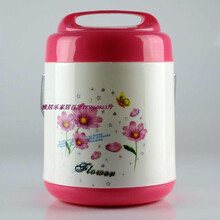 1.6L双层玻璃内胆保温饭盒玻璃保温饭瓶便当盒提锅多层提锅 1.6L玫红色中间白