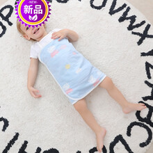肚兜婴儿护肚围宝宝儿童纯棉纱布薄款小孩防着凉神器新生夏季肚脐 三层蓝色佩奇肚围 73cm