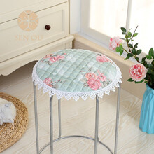 小圆凳坐垫方凳子加厚家用学生圆椅子垫罩套四季垫 棉边美美哒绿色 30*30cm(3根绑带)