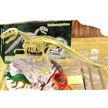 儿童玩学堂恐龙化石考古挖掘玩具儿童手工diy挖宝藏骨架挖宝石挖矿儿童节礼物 恐爪龙-标准版