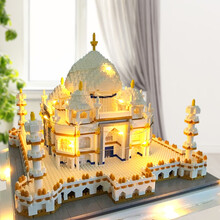 积木城堡兼容乐高成人高难度故宫天安门黄鹤楼微颗粒拼装玩具拼插模型迪士尼建筑街景立体拼图男女孩儿童礼物 印度泰姬陵4019颗粒