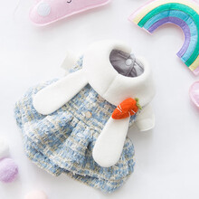 玉洋轩 宠物狗狗猫咪衣服泰迪比熊卫衣 秋冬卡通幼犬小狗小型犬宠物猫咪衣服服饰保暖 冬季新款 小香风连衣裙 L号建议体重8-11斤