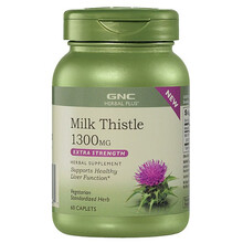 GNC健安喜 奶蓟草护肝片 水飞蓟熬夜 养肝护肝 MilkThistle 肝肾养护 奶蓟草精华胶囊 60粒/1300mg