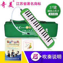 奇美 口风琴37键帆布包学习教学演奏口风琴儿童中小学生用课堂教学初学者男孩女孩专用演奏级比赛用琴 绿色