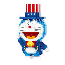 魔法童年（MFCHILD）微颗粒钻石积木机器猫叮当猫迷你小颗粒拼装动漫儿童玩具新年生日礼物 哆啦A梦