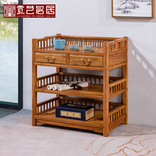 贡艺名居 红木家具非洲花梨（学名：刺猬紫檀）餐边柜中式茶水柜储物柜全实木置物架客厅收纳柜 长66*宽42*总高70面高62 双门