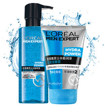 欧莱雅（LOREAL） 水能男士爽肤水 男补水控油保湿水补水补湿凝露清爽滋润精华水 清洁补水2件套(洁面+水凝露)店长
