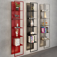 家家欢 意式极简置物架铝合金收纳架客厅展示架设计师家具 灰色置物架