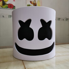 棉花糖头套 MarshMello tiesto头盔百大棉花糖DJ防飞沫护眼面罩 头套音乐节 白色无灯