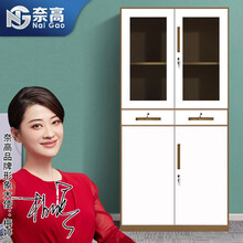 奈高文件柜办公柜钢制铁皮柜资料柜档案柜储物拆装柜中二斗咖啡套色升级加厚款