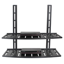 HILLPORT 26-55英寸电视机顶盒挂架壁挂网络播放器置物架无线路由托盘散热架子免打孔 双层机顶盒托盘