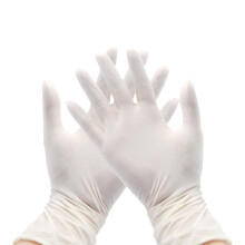 兰诗（LAUTEE）SY9006 一次性乳胶手套 白色耐用防水防油污有粉无粉橡胶乳胶手套 实验室手套 乳白色有粉 S码