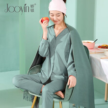 娇银月子服春夏纯棉孕妇睡衣产后喂奶衣产妇哺乳睡衣春秋家居服套装 豆沙色（轻柔丝光棉） M（适合体重120斤以内）