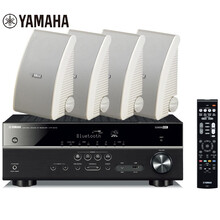 雅马哈（Yamaha）HTR-3072+NS-AW592 音响 音箱 壁挂式音响 户外全天候蓝牙音响 USB音响（5件套）白色