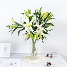 家庭鲜花香水百合花多头百合 粉百合白百何 水养鲜花 香水百合白色三头3支 9朵花