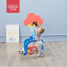 贝恩施儿童篮球架可升降篮球框足球门高尔夫三合一男孩玩具4-12岁 幼儿篮球架