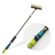 洗车刷子带喷水的硬毛刷猪鬃毛软毛刷车大货车除尘拖把通水毛刷加长柄杆可伸缩杆 1.4米加开关通水刷（送快接）