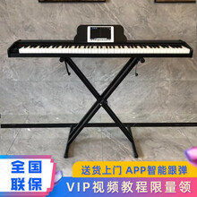 海蒂诗 电钢琴便携式88键重锤初学者儿童电子钢琴成人专业电钢考级智能数码钢琴幼儿园家用练习 B-101黑色-全重锤-单踏-X架-大礼包-配琴包